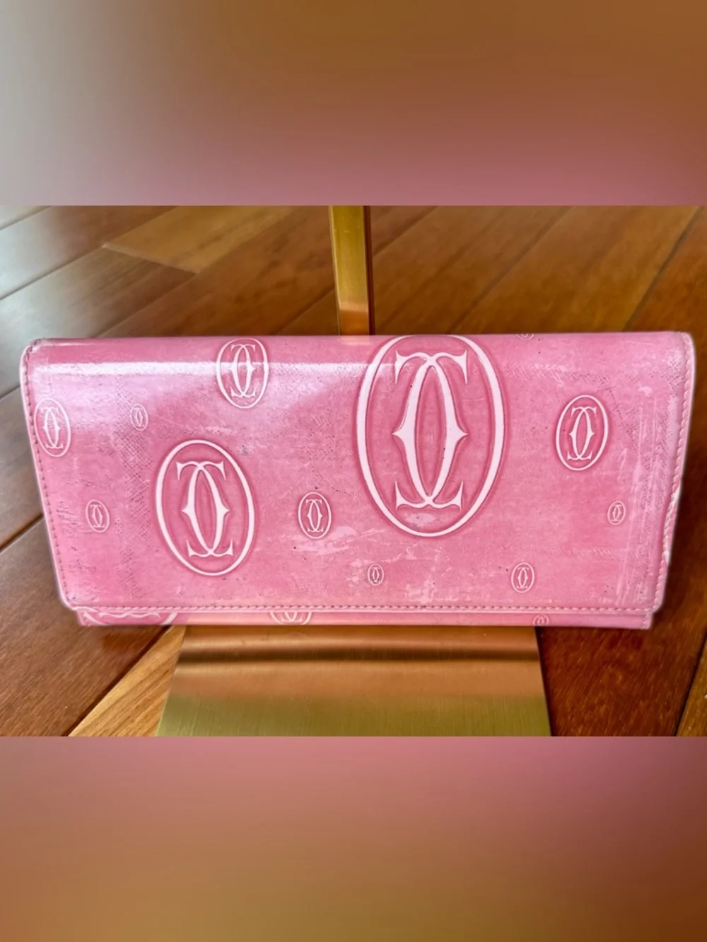 Cartier Happy Birthday Continental Long Wallet in Pink Patent Calfskin Leather - Picture 2 of 11